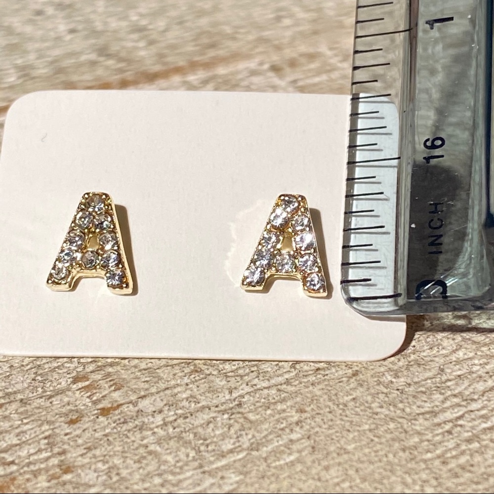 3 for $15 A Rhinestone Light Gold Studs Earrings - Picture 3 of 4